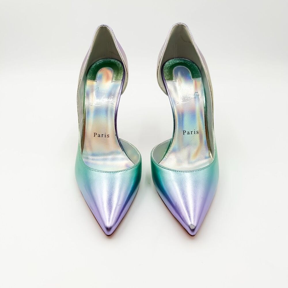 Christian Louboutin Iriza Pumps 100 Ombré Iridescent Heels EU 37.5 US 7.5 - Picture 3 of 14
